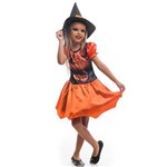 Fantasia de Halloween Feminina Infantil Bruxa Matilda com Chapéu