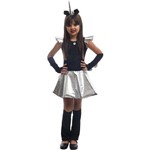 Fantasia de Halloween Infantil Feminina Unicórnio Negro com Chifre