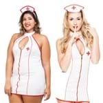 Fantasia Erótica Beth Enfermeira Dakini Premium Bco/vermelho P