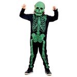 Fantasia Esqueleto Verde Infantil - Halloween P