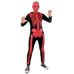 Fantasia Esqueleto Vermelho Adulto - Halloween P
