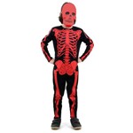 Fantasia Esqueleto Vermelho Infantil - Halloween P