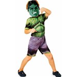 Fantasia Hulk Infantil Curta com Máscara Rubies - G 9 - 11