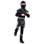 Fantasia Ninja Preto e Cinza Infantil - Guerreiro Ninja P
