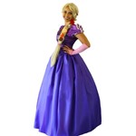 Fantasia Princesa Rapunzel Luxo Longo Adulto e Luva