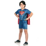 Fantasia Super Homem Infantil Curto com Musculatura - Liga da Justiça