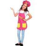 Fantasia Tem Criança na Cozinha Infantil Avental Rosa