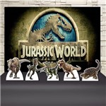 Festa Aniversário Jurassic World Decoração Kit Prata Cenário