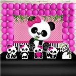 Festa Aniversário Panda Rosa Decoração Kit Ouro