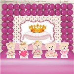 Festa Aniversário Ursinha Princesa Decoração Kit Ouro