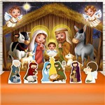 Festa Presépio Nascimento de Jesus Decoração Kit Prata