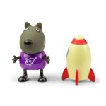 Figura com Acessório - 10 Cm - Peppa Pig - Danny Cão com Foguete - Dtc