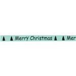 Fita Adesiva Decorativa Washi Tape Glitter PA4563 15mm X 10metros Merry Christmas Verde com Escrita Dourada