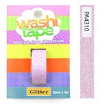 Fita Glitter Adesiva Decorativa Washi Tape Pink
