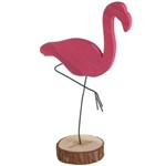 Flamingo Grande em Madeira para Decoração - 29,5 Cm