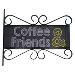 Flange Decorativa de Metal 28,5 X 32,5 Cm - Coffee & Friends