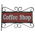 Flange Decorativa de Metal 28,5 X 32,5 Cm - Coffee Shop