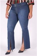Flare Jeans Elastano com Abertura na Perna Pluz Size 50