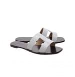 Flat Slide Croco White Schutz | G&Co Shoes