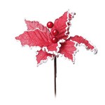 Flor Artificial Decoração Natal 31cm Vermelha