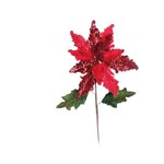 Flor Decoração Natal Poinsetia 50x25cm Vermelho