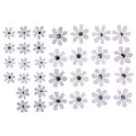 Flores Artesanais Margaridas Branco Coleção Algodão Doce com 32 Unidades Ref.17758-FLOR144 Toke e Crie