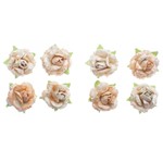 Flores Artesanais Rosas Toke e Crie Flor166 Coral Coleção Clássica com Glitter