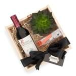 Flower Box: Suculenta + Vinho Tinto 375ml + Saca-Rolhas Le Creuset
