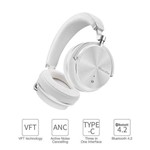 Fone de Ouvido Bluedio T4 Bluetooth Cancelamento de Ruido Ativo com Microfone - Branco