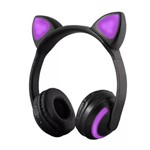 Fone de Ouvido Bluetooth Orelha de Gato com Led Headfone