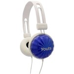 Fone de Ouvido Youts Supra Auricular Branco/Azul - YHD520