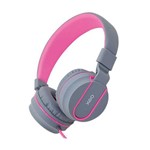 Fone Headset com Microfone Cinza e Rosa Neon Hs106 Oex
