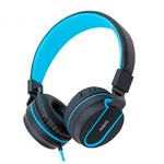 Fone Headset com Microfone Preto e Azul Neon Hs106 Oex