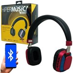 Fone Ouvido Headphone Bluetooth Sem Fio Led Moderno Estéreo P2 Infokit HBT-240 Preto Vermelho