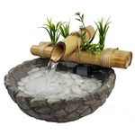 Fonte Agua Cascata Bambu Mini Imitando Pedra