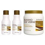 For Beauty Banho de Verniz Kit com Mascara Grande - 3 Itens