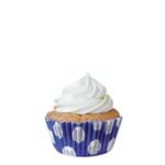 Forminha Mini Cupcake Impermeável Poa Azul/Branco C/45 - Mago