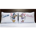 Fronhas Casal Personalizadas Pato Donald e Margarida Apaixonados