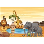 Fundo Fotográfico Tecido 3d Animais do Safari 2,20m X 1,50m