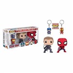 Funko Pop Spider Man & Hawkeye Guerra Civil + 2 Chaveiros