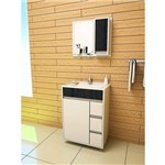 Gabinete Armarinho para Banheiro Gabinetto Conjunto Style 6020 com Pé Cor Branco com Preto