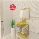 Gabinete de Vidro 40cm para Banheiro Quadrado - Armênia - Amarelo