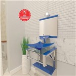 Gabinete de Vidro 40cm para Banheiro Quadrado - Armênia-Azul