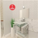 Gabinete de Vidro 40cm para Banheiro Quadrado - Armênia-Branco