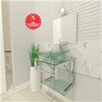 Gabinete de Vidro 40cm para Banheiro Quadrado - Armênia-Incolor