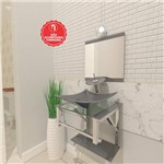 Gabinete de Vidro 40cm para Banheiro Quadrado - Armênia-Prata