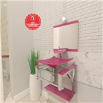 Gabinete de Vidro 40cm para Banheiro Quadrado - Armênia-Rosa