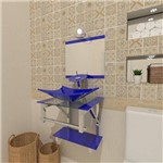 Gabinete de Vidro 45cm para Banheiro Bielorrússia-Azul Escuro