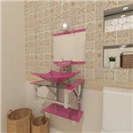 Gabinete de Vidro 45cm para Banheiro Bielorrússia-Rosa