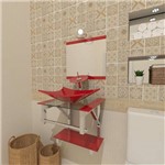 Gabinete de Vidro 45cm para Banheiro Bielorrússia-VermelhoFerrari